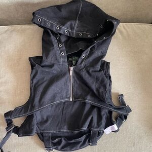 Dolls Kill Black Hooded Vest